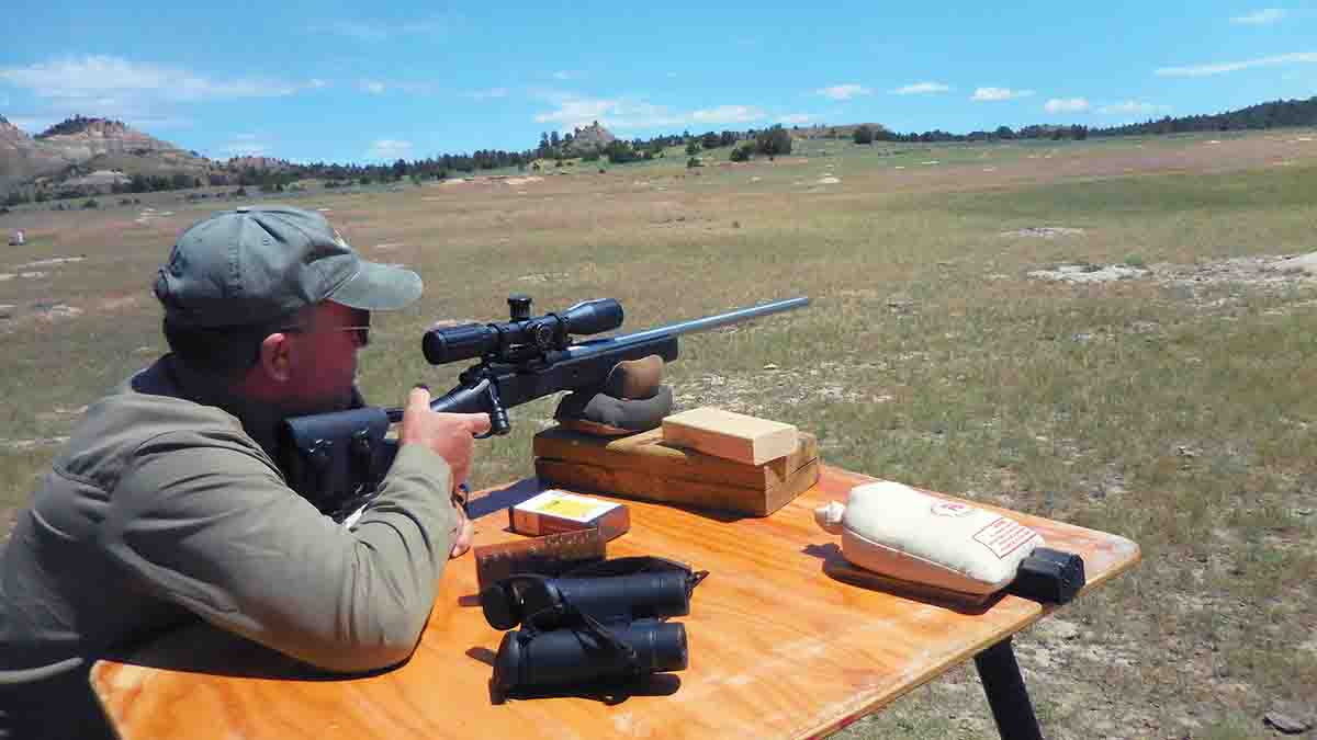 Plastic-tipped boat-tails are very useful for shooting long-range prairie dogs. Here Blair Hansen uses John’s custom Sisk 6XC to shoot well beyond 400 yards using handloads with the 95-grain Sierra Tipped MatchKing bullet.